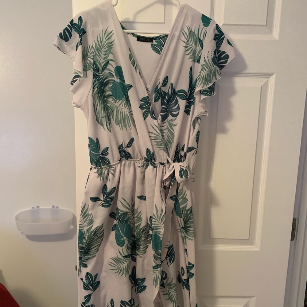 Flutter sleeve high low dress 2XL